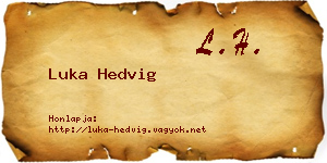 Luka Hedvig névjegykártya